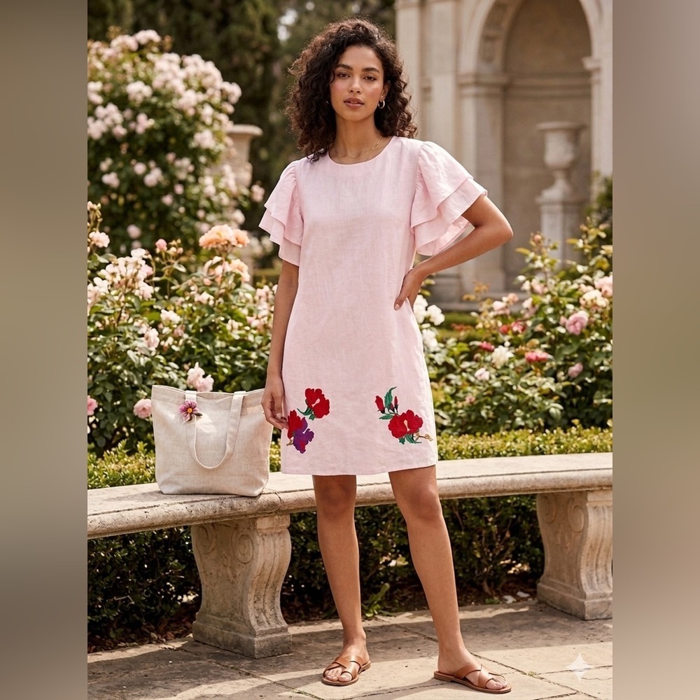 Fanm Mon
Kelly Ruffle Mini Dress with Embroidery (D5)